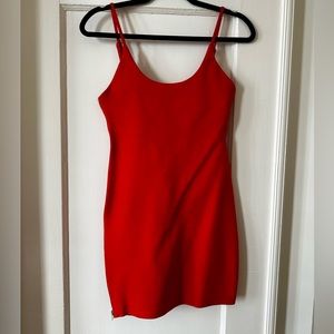 Red zipper dress